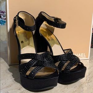 Michael Kors Enola Satin Rhinestones Platform